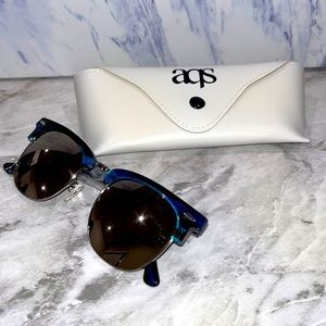 NEW AQS clubmaster blue mirrored unisex sunglasses